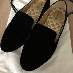 Birdies The Starling Black Velvet Flats Size 9